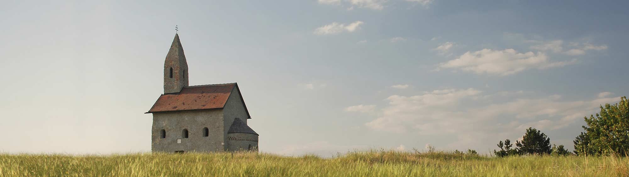 Old church in a field